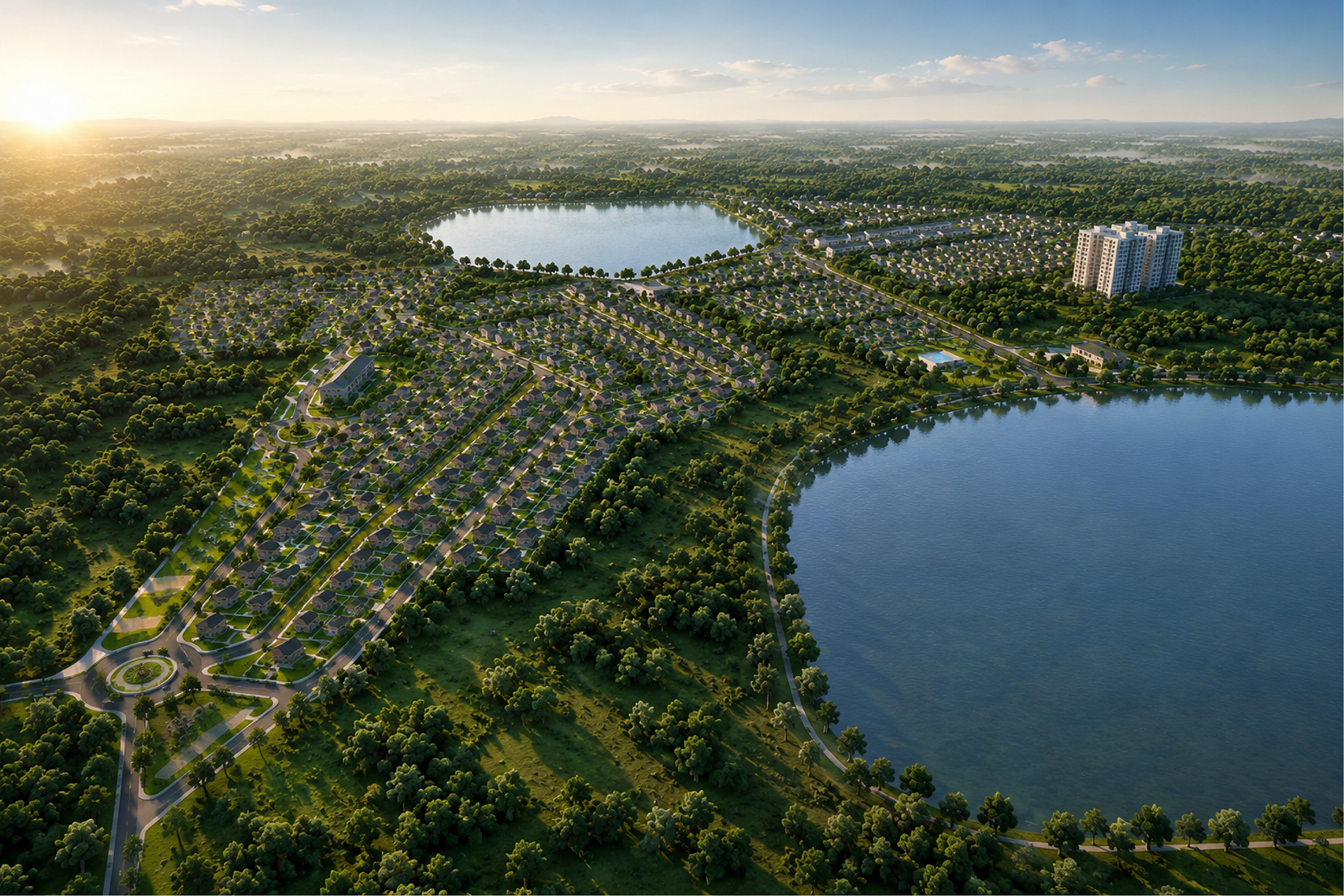 TATRA STAAR CITY township at golden hour